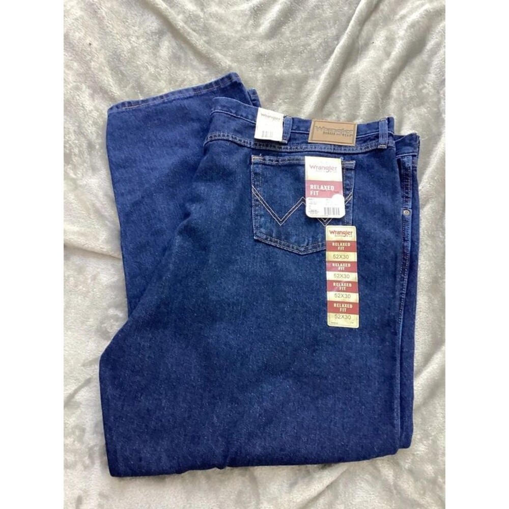Wrangler Men's Relaxed Fit Antique Navy Blue Jeans NWT Size 52x30